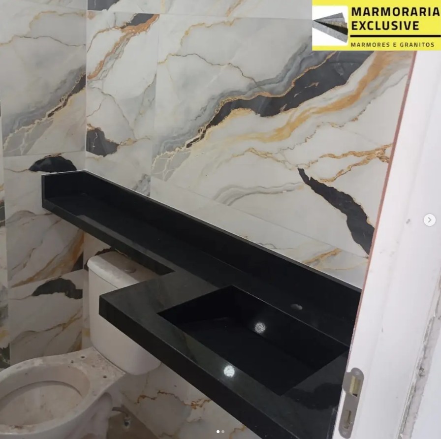 Bancada de mármore — obra Marmoraria Exclusive